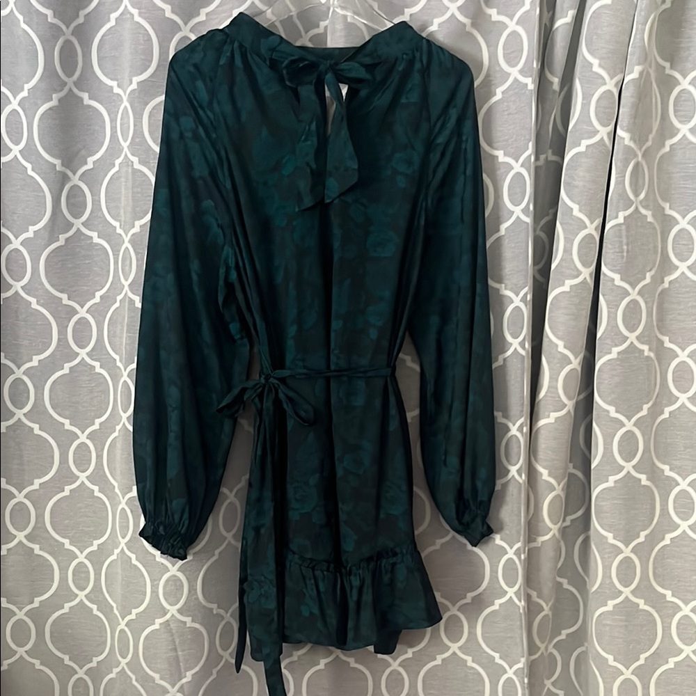 Elegant Dark Green Long Sleeve Dress